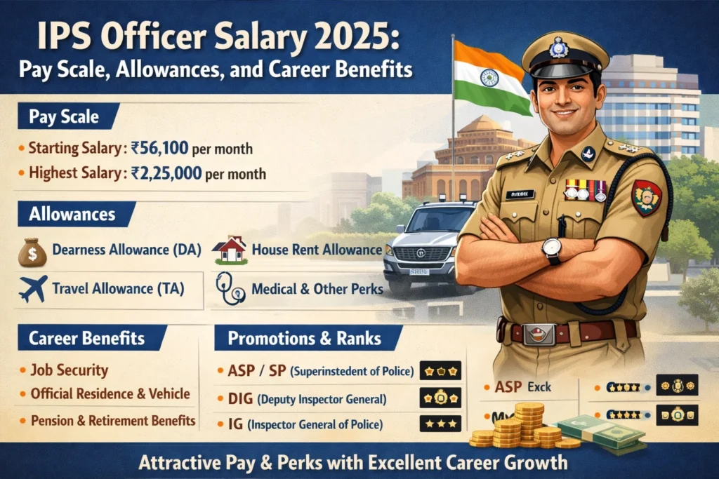 IPS Officer Salary 2025 Pay Scale, Allowances, and Career Benefits