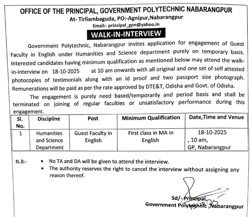 Guest Faculty Recruitment